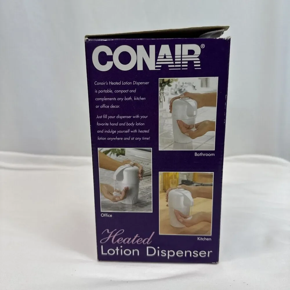 NEW Conair Heated Lotion Dispenser Warmer HLD20P Pearl White 16 oz Variable Heat